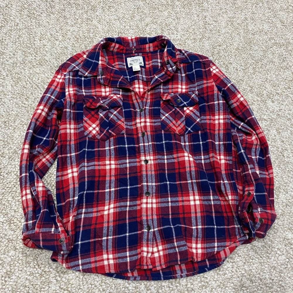 Forever 21 flannel Plaid Shirt in Red and Blue